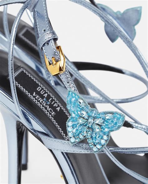 Crystal Butterflies Metallic Sandals Blue 